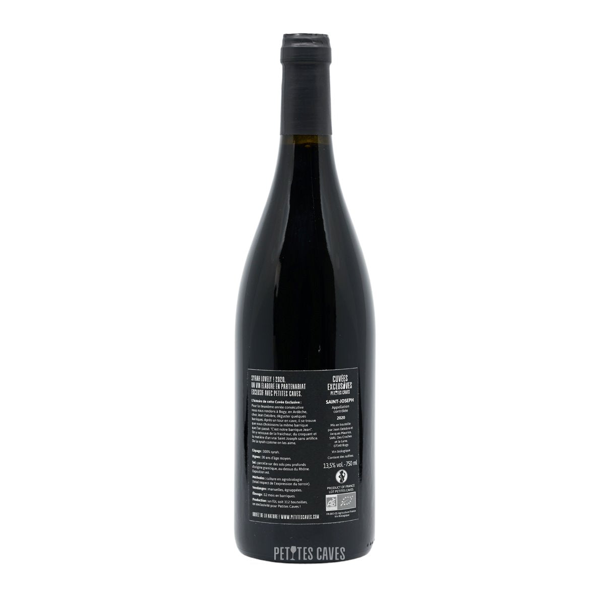 Syrah Lovely 2020  - Saint-Joseph rouge - La Ferme des 7 Lunes - EXCLUSIVITÉ chez Petites Caves bouteille verso